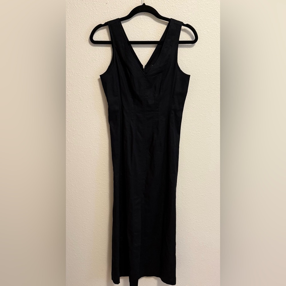 Banana Republic Elegant Black Linen Blend Dress